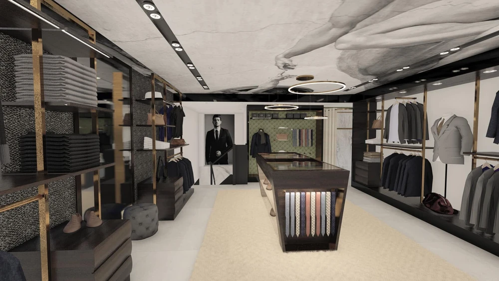 Intérieur d'une opticien moderne et épuré